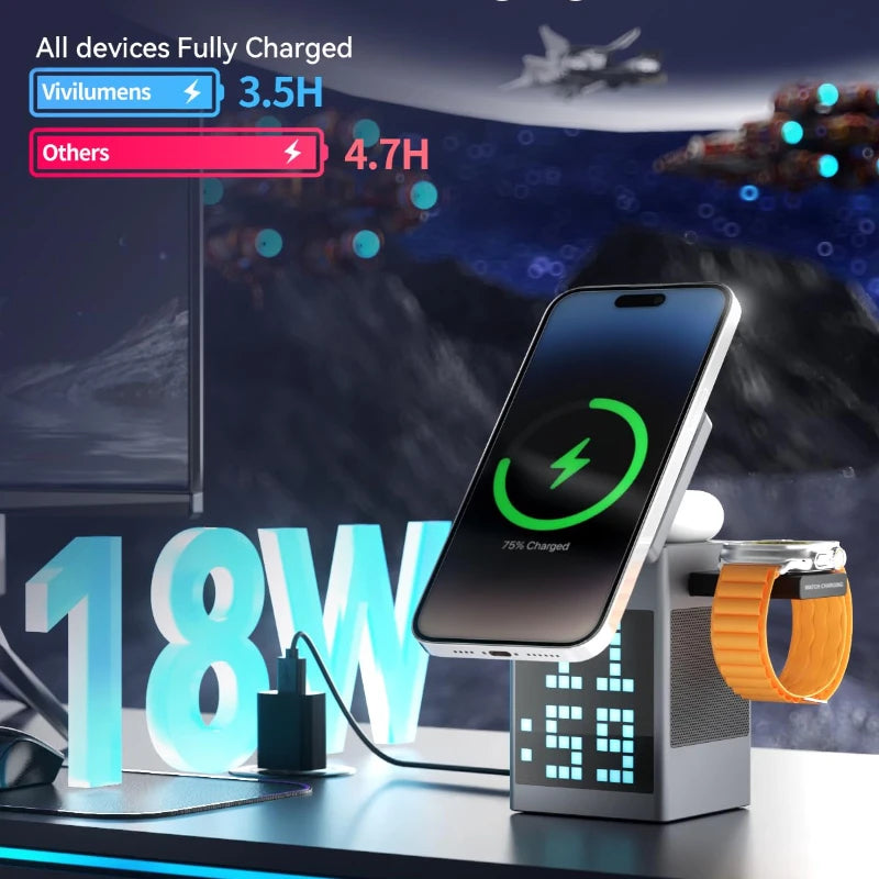 6 in 1 Magnetic Wireless Charger & Speaker 6 in 1 Magnetic Wireless Charger & Speaker
